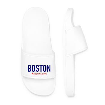 Boston Massachusetts - USA - United States America - Men’s Pool Sliders - white - Front