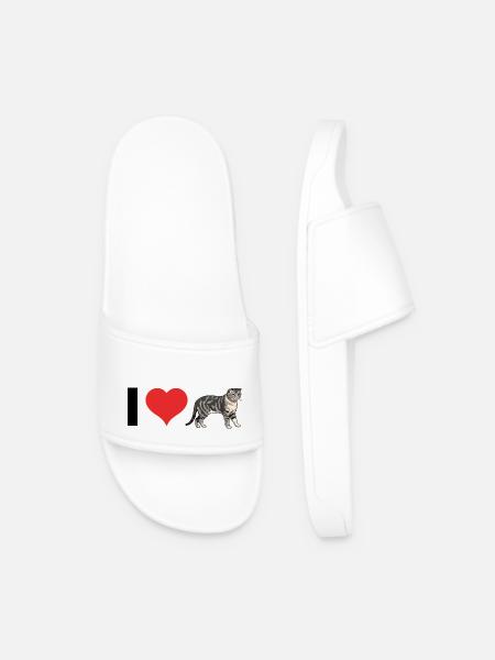 I love Scottish Fold - Cute Cat Sticker - Männer Badelatschen - Weiß