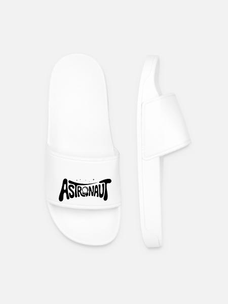 Astronaut - Cool Astonomy Logo - Men’s Pool Sliders - white
