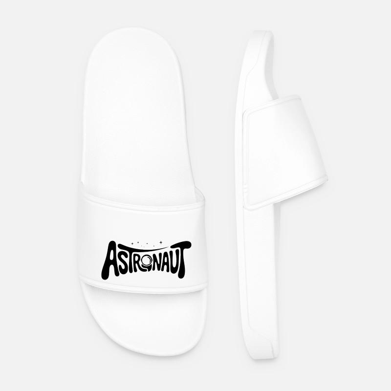 Astronaut - Cool Astonomy Logo - Men’s Pool Sliders - white