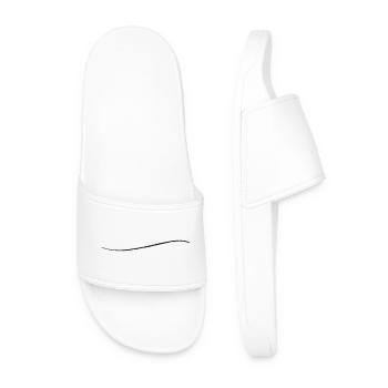 curved stroke modern creative underlined - Men’s Pool Sliders - white - Front