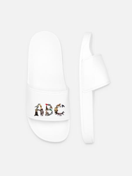 Animal ABC - Men’s Pool Sliders - white