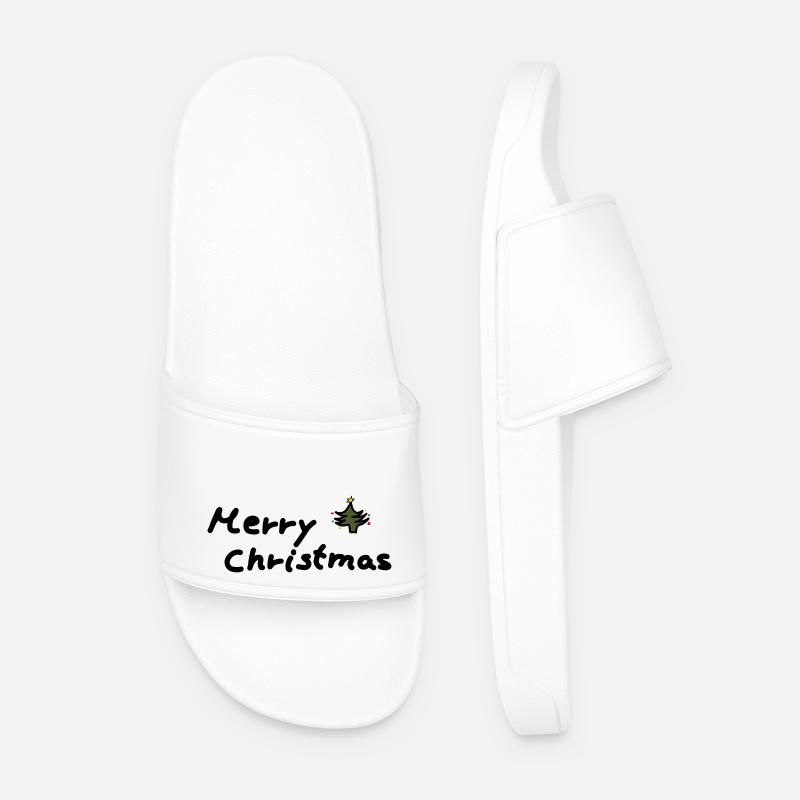 Merry Christmas Weihnachten - Männer Badelatschen - Weiß