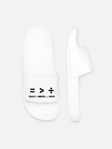 Equality is Greater than Division - Men’s Pool Sliders - white