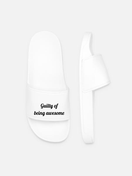 Guilty of being awesome - Men’s Pool Sliders - white