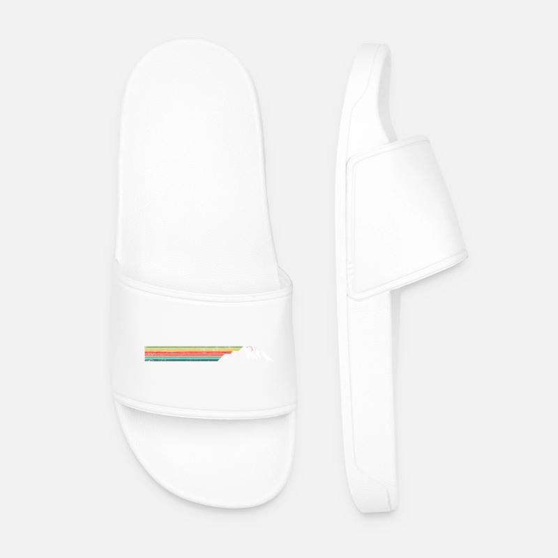 Mountain Ridge Regenbogen-Streifen - Männer Badelatschen - Weiß