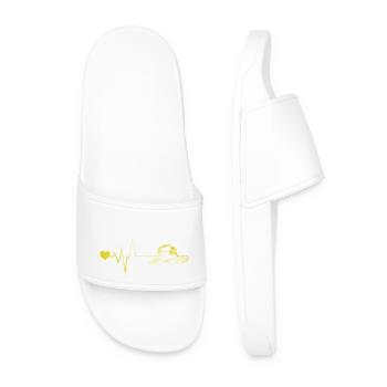 Fishing Hat Heartbeat Fishing - Men’s Pool Sliders - white - Front