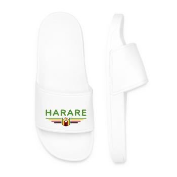 Harare T-Shirt for Zimbabwe Fans - Men’s Pool Sliders - white - Front