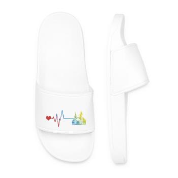 Church Pulse Heartbeat - Men’s Pool Sliders - white - Front