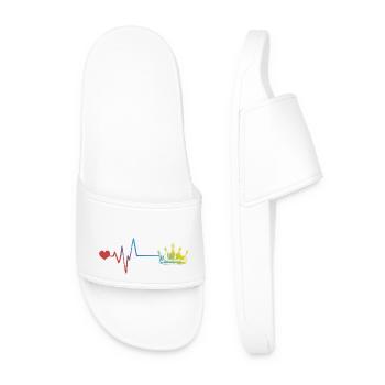 Crown Silhouette Pulse Heartbeat - Men’s Pool Sliders - white - Front