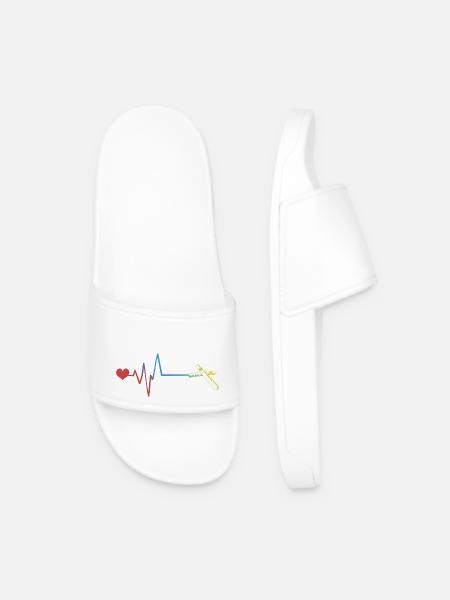 Cigar pulse heartbeat - Men’s Pool Sliders - white