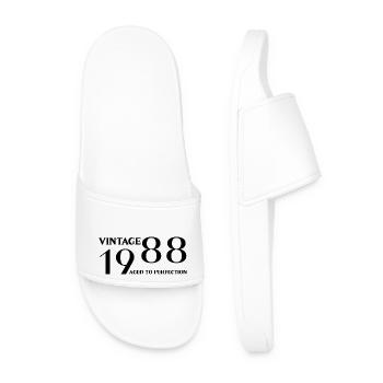 Vintage 1988 aged to perfection - Men’s Pool Sliders - white - Front