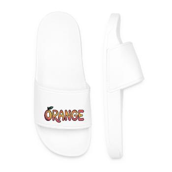 Süßes Orange - Cooles Vintage Frucht Logo - Männer Badelatschen - Weiß - Vorne
