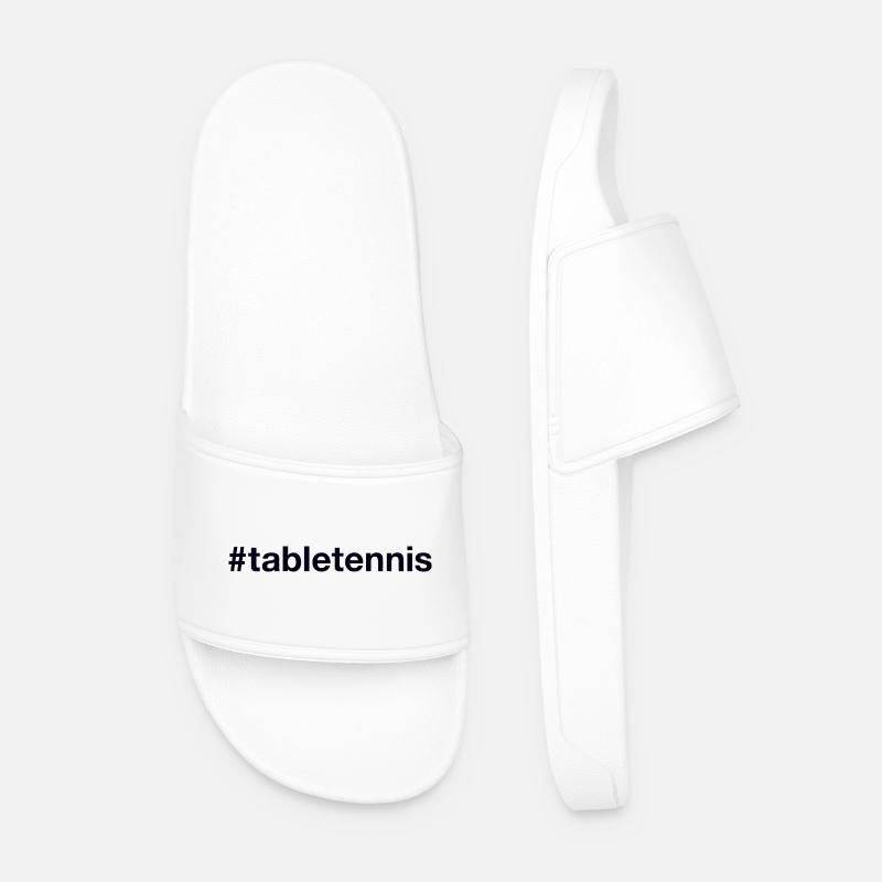 Table Tennis Tischtennis Hashtag - Männer Badelatschen - Weiß