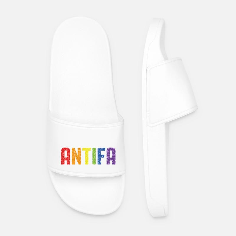 Antifa Pride - Men’s Pool Sliders - white