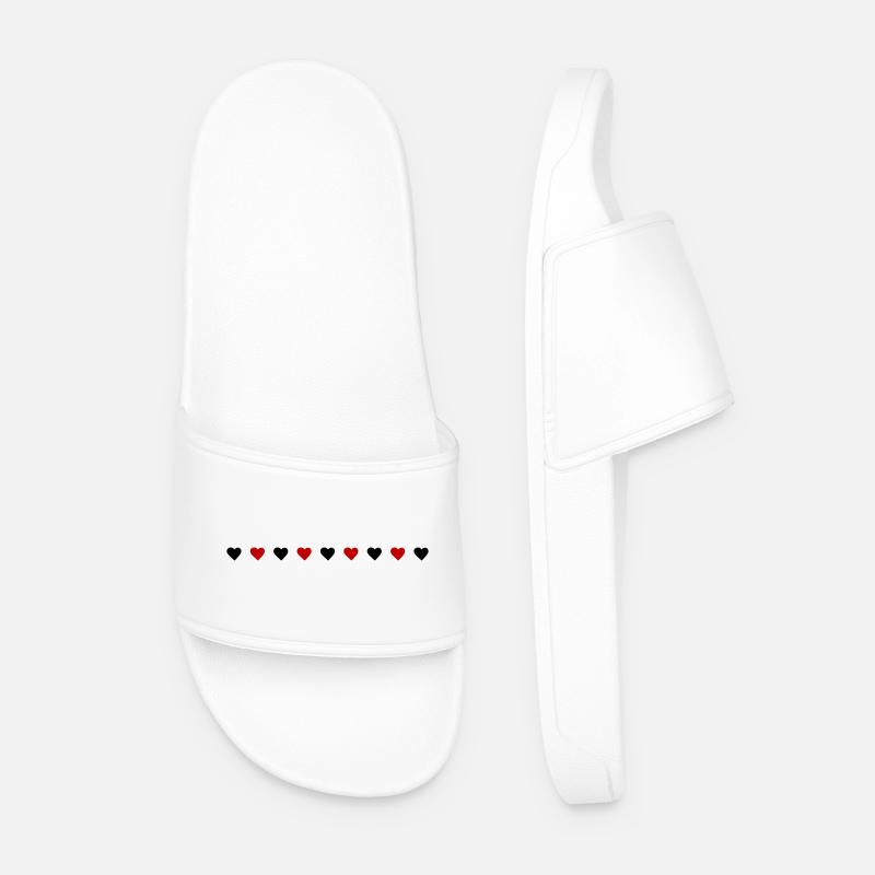 Amore della Linea del Cuore - Ciabatte per il mare da uomo - bianco