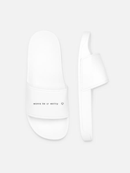 want to be your Wellsy – Off Campus Fan Shirt - Men’s Pool Sliders - white