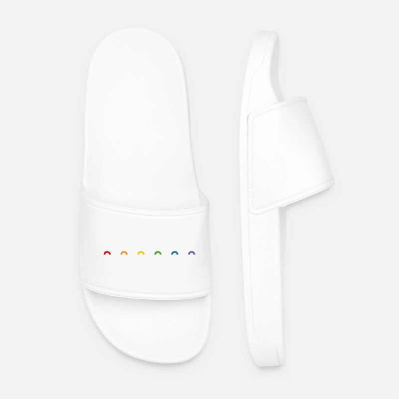 🌈❤️Regenbogen rainbow🏳️‍🌈 - Männer Badelatschen - Weiß