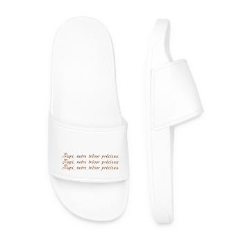 PAPI PAPA GRAND PERE HUMOUR PAPY BLAGUE 6 - Claquettes Homme - blanc - Devant