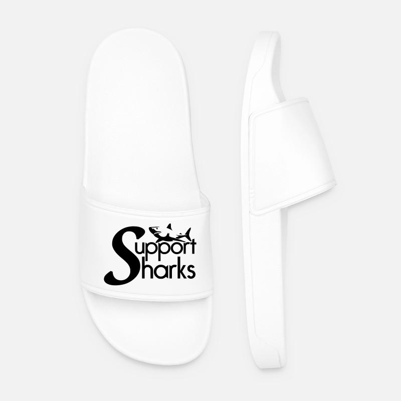 Support Sharks - Men’s Pool Sliders - white