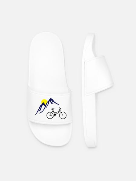 Fahrrad, Berge und Sonne - Männer Badelatschen - Weiß