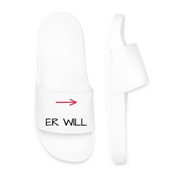 He wants bachelor party arrow - Men’s Pool Sliders - white - Front