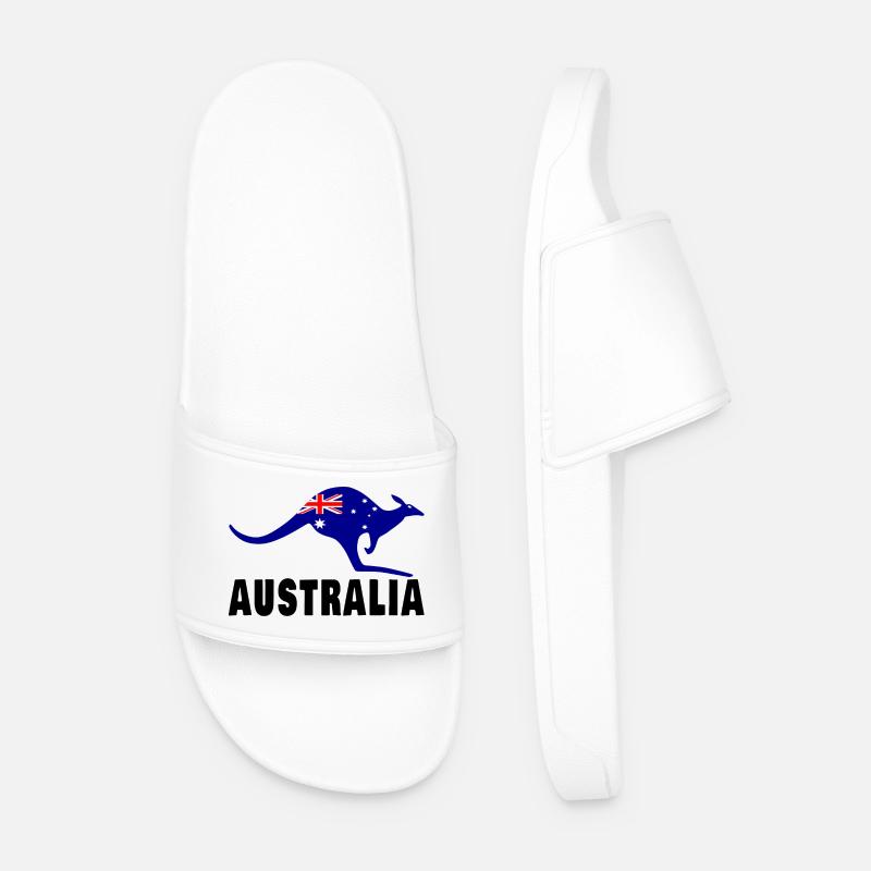 Australia Kangaroo / Gift / Gift Idea - Men’s Pool Sliders - white