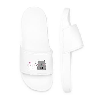 Cadeau de mariage du couple de chats - Claquettes Homme - blanc - Devant
