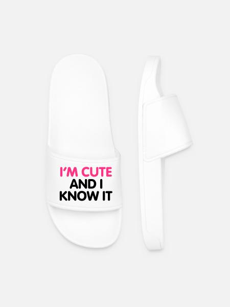 I'm cute and i know it - Men’s Pool Sliders - white