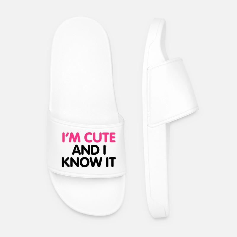 I'm cute and i know it - Männer Badelatschen - Weiß