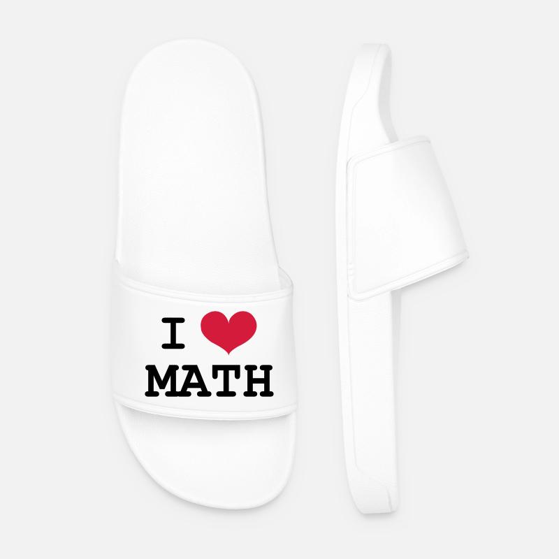 I Love Math - Men’s Pool Sliders - white