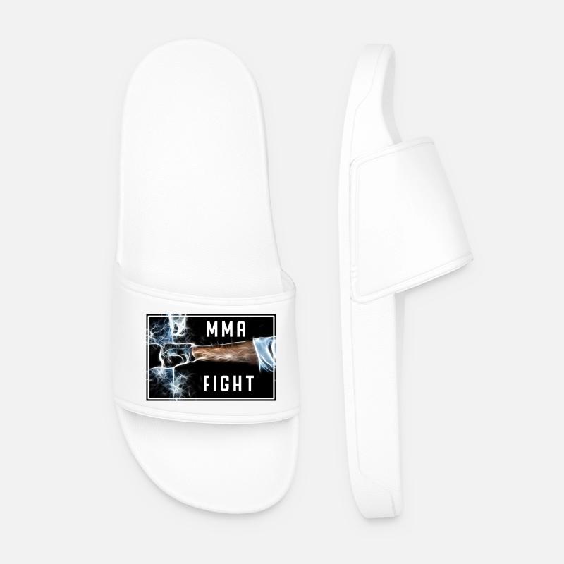 MMA - Fight - Männer Badelatschen - Weiß