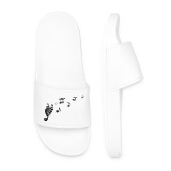 Note musicale avec des ailes et du cœur. - Claquettes Homme - blanc - Devant