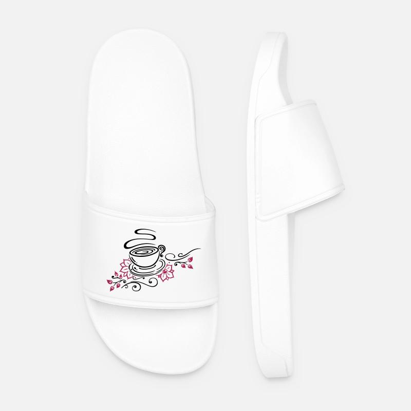 Tee, Teetasse, tea time, Kirschblüten - Männer Badelatschen - Weiß