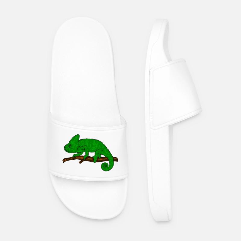 Chamäleon Exotisch - Männer Badelatschen - Weiß
