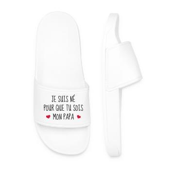 Bébé - Naissance - Papa - Fête des Pères - Claquettes Homme - blanc - Devant