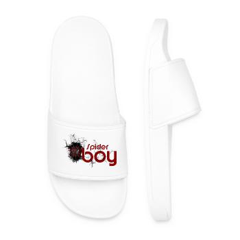 Arachnid Hero: Crimson Web Emblem - Men’s Pool Sliders - white - Front