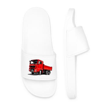 Truck red - Men’s Pool Sliders - white - Front