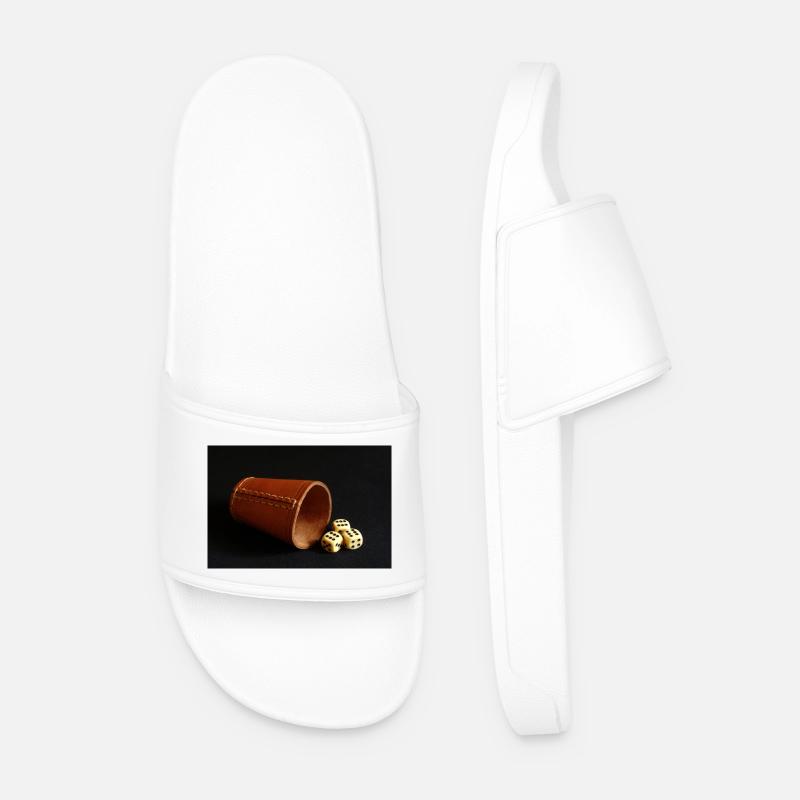 Würfelbecher - Männer Badelatschen - Weiß