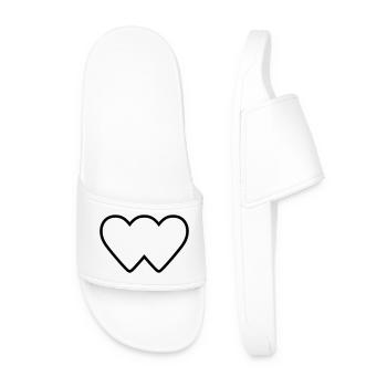 Coeur Double Connectivité Icon Contour - Claquettes Homme - blanc - Devant