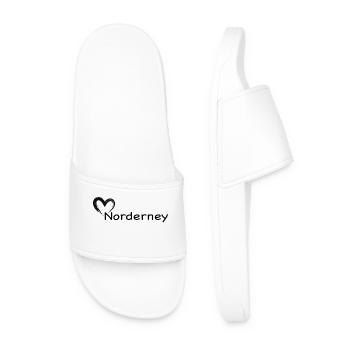 Ein Herz für Norderney - Männer Badelatschen - Weiß - Vorne