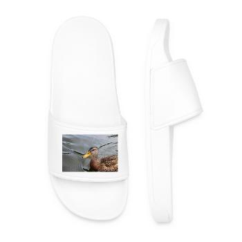Duck duckling wild duck poster animal poster gift - Men’s Pool Sliders - white - Front