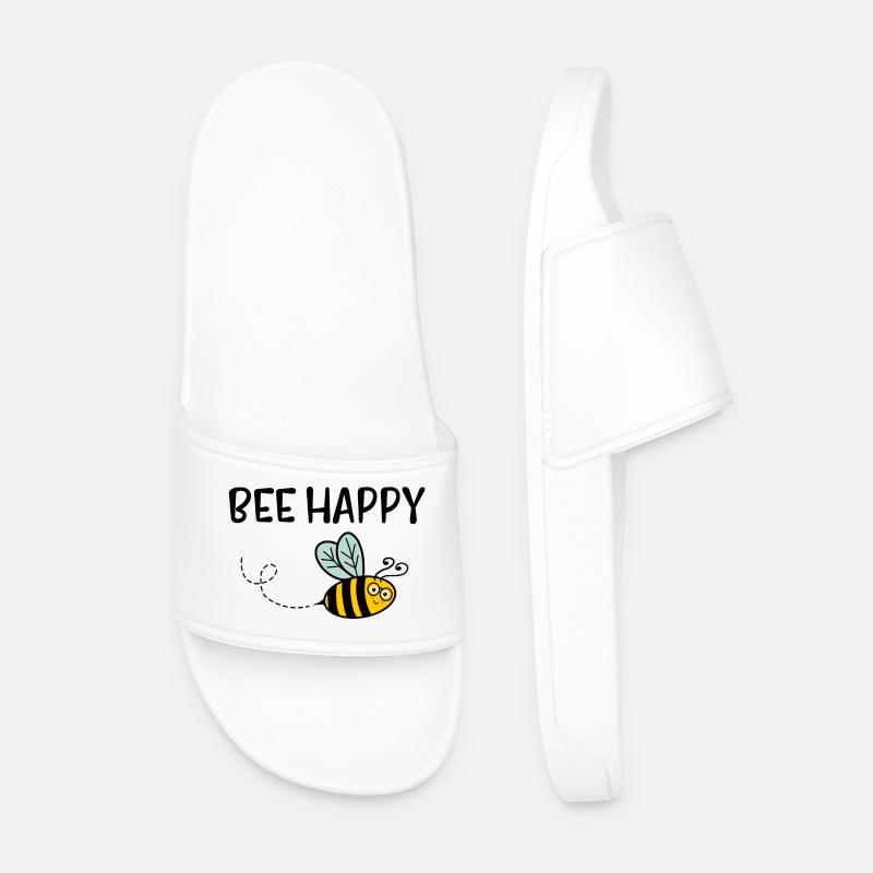 Bee Happy - Männer Badelatschen - Weiß