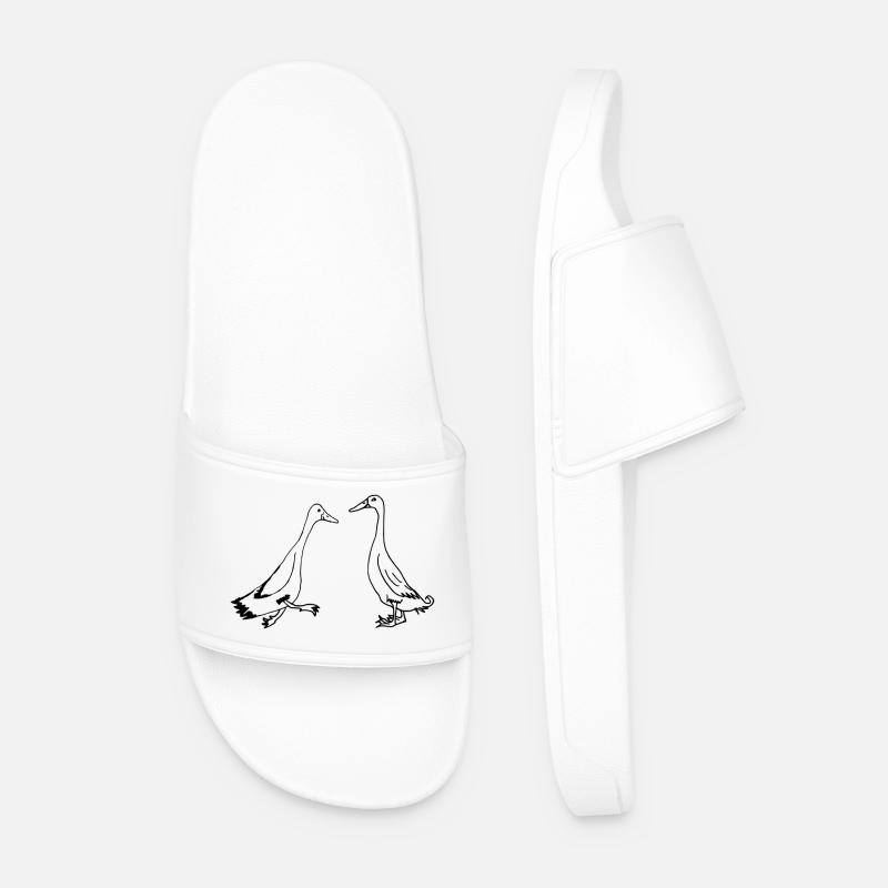 Runner ducks, runner ducks funny ducks - Men’s Pool Sliders - white
