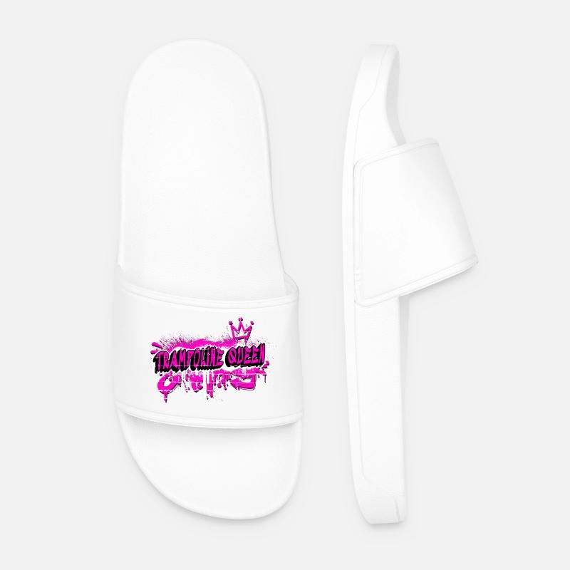 Trampoline graffiti queen design - Men’s Pool Sliders - white