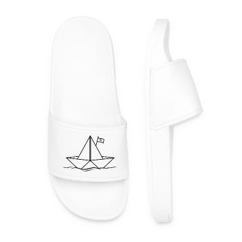 Bateau en papier Bateau Lac Mer Océan - Claquettes Homme - blanc - Devant