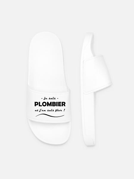 je suis plombier - Claquettes Homme - blanc