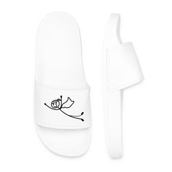Super young or man flies fast with cape - Men’s Pool Sliders - white - Front