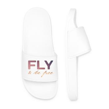 Fly and be FREE - Men’s Pool Sliders - white - Front