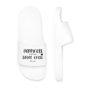 Great Uncle Uncle Happiness Gift Birthday Thank you - Men’s Pool Sliders - white - Front